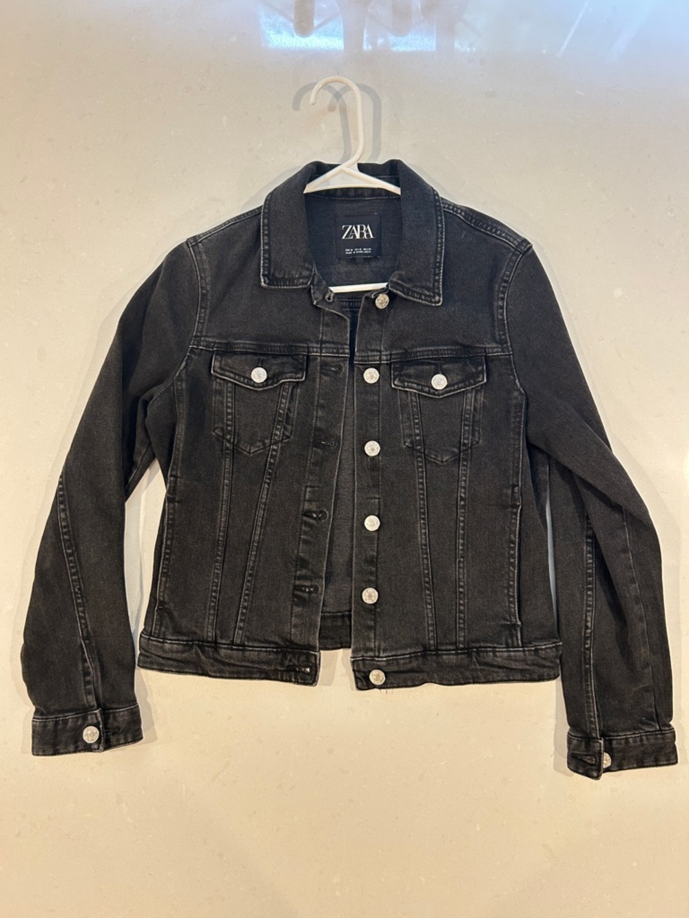 ZARA Washed Black Denim Jacket